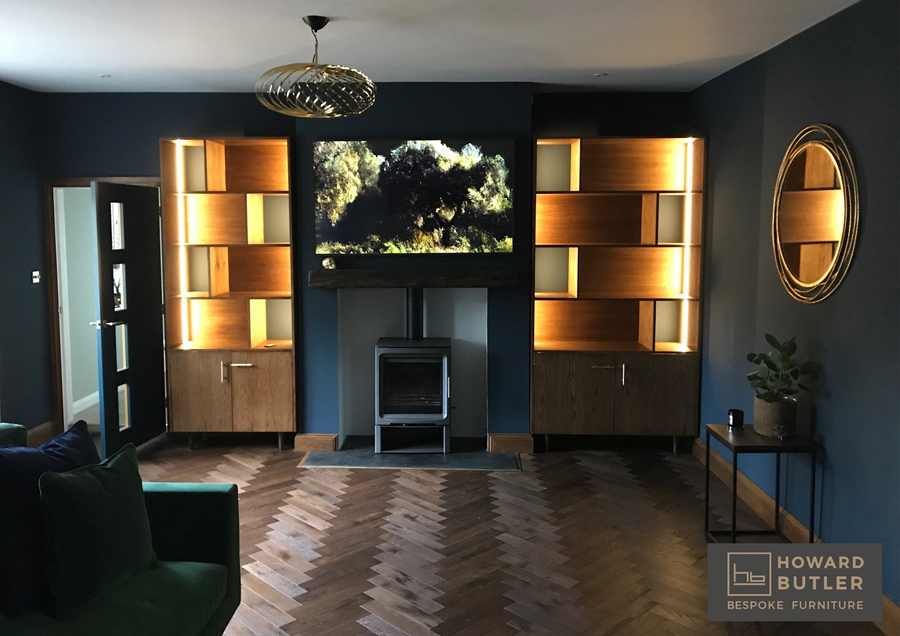 Bespoke alcove display units in Stow on the wold by howard butler